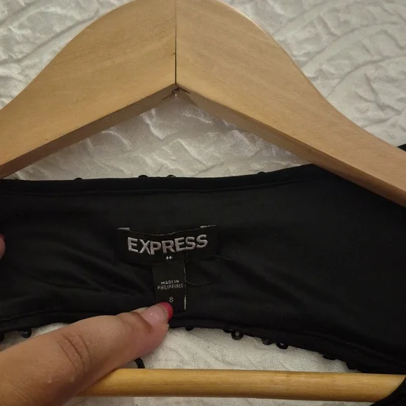 Express Sparkling Black Sequin Long Sleeve Dress - Picture 7 of 7